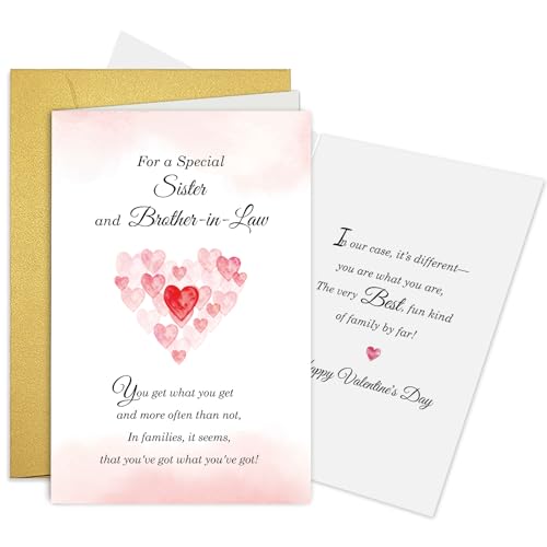 Obbyidk Sweet Sister and Brother-in-law Valentines Card, Happy Valentine's Day Card Gift...