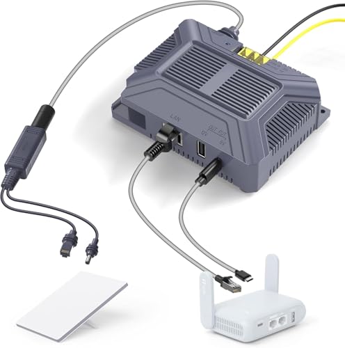 Starlink Mini PoE Injector & 12V Splitter, Replacement for Starlink Mini PoE Power Kit, 150W Gigabit Passive with ESD Protection, DC 9-36V to 48V/3A Power Supply