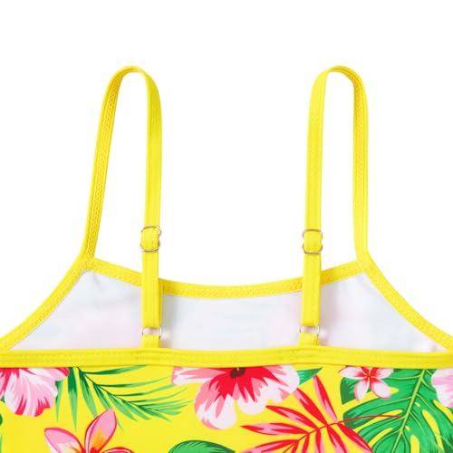 Image of Funnycokid Girls Swimsuit 3 Pieces Long Sleeve Rash Guard Set Tankini Bathing Suits Summer Kids Swimwear 3-10 Years