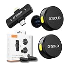 Microfone de Lapela Duplo Sem Fio α’GOLD Premium – Áudio Profissional, Cancelamento de Ruído, 10h Bateria, Compatível com iPhone e Android USB-C, Ideal para Vídeos, Lives e Podcasts