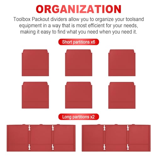 Aillsa 48-22-8472 Packout Drawer Dividers for Milwaukee Packout 2-Drawer Tool Box &Milwaukee Packout Organizer(Red)