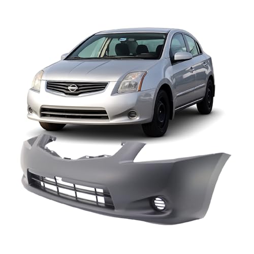Image of Compatible with Nissan Sentra 2010-2012 Front Bumper Cover | Primed, With Fog Light Holes, Sedan, Ready to Paint, OEM 62022ZT51J, NI1000271