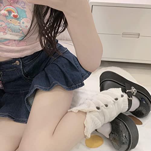 Image of Lebaley Kawaii Leg Warmers Y2K Harajuku Legs Warmer for Girls Women Lolita Accessorie Gothic Long Sock Winter Ankle Warmers