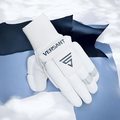 Image of VERSANT PRO DG Cricket Batting Gloves (PITTARD Leather Palm White, Men Size, Left Handed)