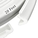 20 Feet Door Weather Stripping V-Shaped Q Foam Kerf Weather Stripping Seal Strip for Door Frame and Window, Card Slot Installation Seals Large Gap, Easy Cut to Size(White)