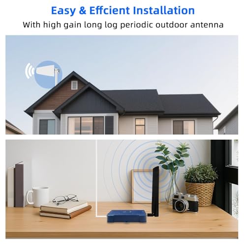 Image of Cell Phone Booster for Home & Office,Up to 2000 sq ft,Cell Phone Signal Booster with Band 66 /25 /2 /4 /5 /12 /13 /17,Boost 5G 4G Data for All U.S. Carriers FCC Approved Cell Booster