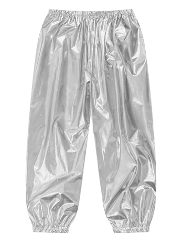 Aislor Kids Girls Shiny Metallic Gymnastics Athletic Leggings Harem Pants Yoga Tights Modern Hip Hop Street Dancewear4