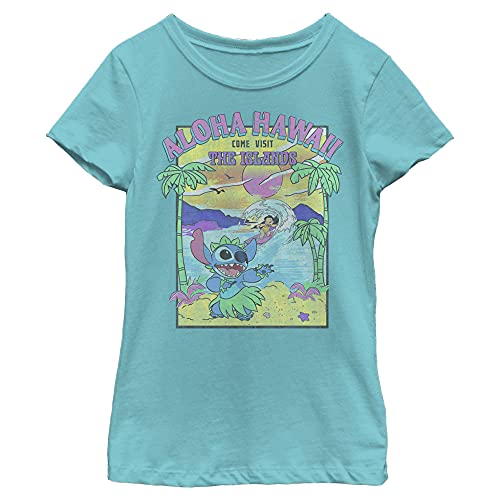 Image of Girl's Lilo & Stitch Aloha Hawaii Come Visit the Islands T-Shirt