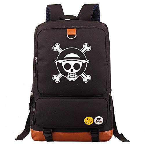 One Piece Mochila Anime Japones Escolar Portatil Hombre Mujer Casual Grande Negra Laptop