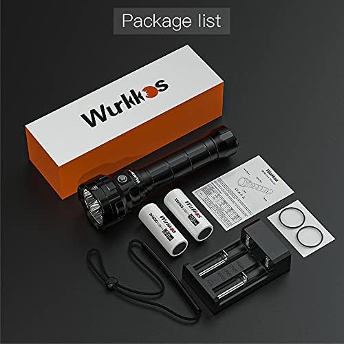 Wurkkos DL70 Dive Torch, 13000 lumens Scuba Diving Torch, 4 *XHP50.2 (3V) LEDs Super Bright Underwater Torch with 2 * 26650 5000mAh Batteries and Charger