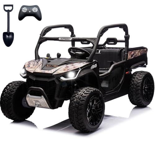 Image of NEWQIDA 2 Seater Kids UTV 24V Ride on Toy for Kids 3-8 Side by Side, Black