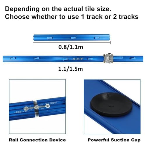 Cortador de azulejos de gran formato con ventosas, corta losas de cerámica y roca de hasta 18 mm de grosor, riel de aluminio de precisión y alicates de fontanero para roturas limpias