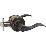 Delaney Callan Hardware Bennett Privacy Door Handle, Fits Door 1-3/8 to 1-3/4 in. Thick, Edge Oil Rubbed Bronze – Reversible Left/Right-Handed Bed & Bath Push Button Door Lever – Easy to Install