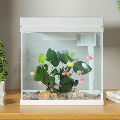 10L Nano Fischtank Aquarium mit LED-Leuchten & Filtersystem,Filtermedien, tropischeAquarien (10L)