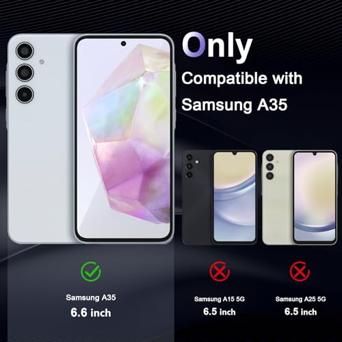 Image of Case for Samsung Galaxy A35 5G, Military Grade Drop Protection Phone Case, Yellowing Resistant, Anti-Scratch Hard PC Back, Shockproof Hard Ultra-Thin Protective Cover, Clear