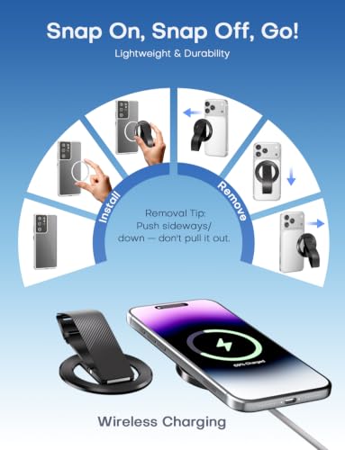 SINCEHOLY MagSafe Magnetic Phone Holder w/ Silicone Finger Strap - image 7
