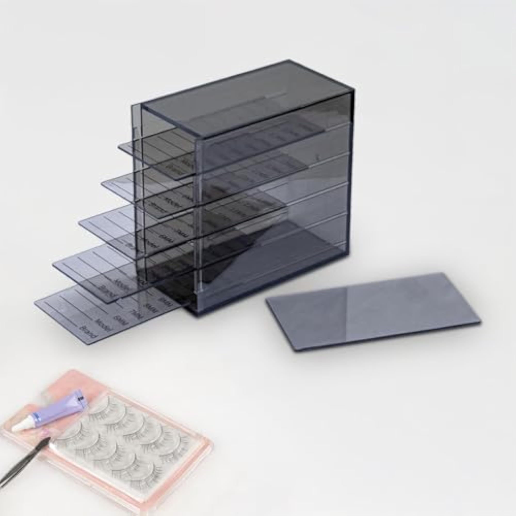 Eyelash Storage Box Practical Clear Eyelash Grafting Tool, Black