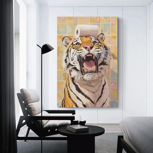 Peinture tigre Logan Reed pour habiller un mur vide de salon ou de chambre d'adulte