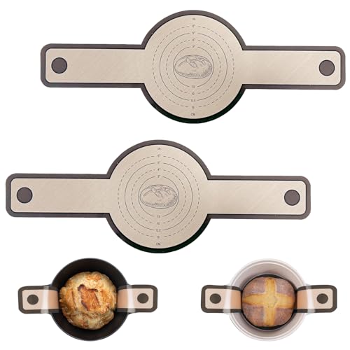 Pmueuff Tappetino Silicone per Pane, 2 Pezzi Rotondo Tpetino Silicone Forno, Tappetini da Fornos in Silicone Riutilizzabile, con Pane,Torte, Biscotti, Pizza