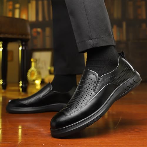 YZABEL Men's Leather Casual Oxford Shoes Platform Dress Oxfords Fashion Lug Sole Non Slip Thick Sole Formal Business Shoes Low Block Heel Business Work Office Shoes3