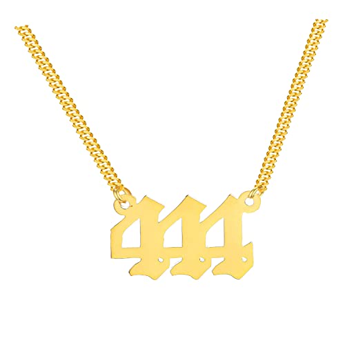 Personalized Gold Angel Number Necklace for Women