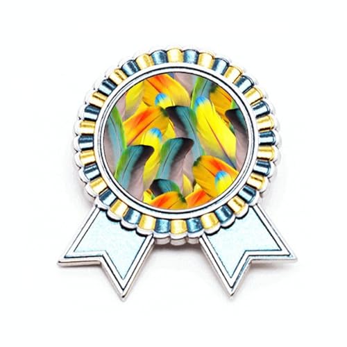 Broche en forme de fleur et plume en métal taille M pour accessoiriser une veste