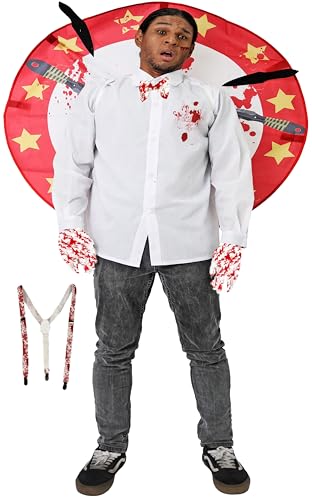 Gojoy shop-Disfraz de Lanzador de Cuchillos para Adultos Halloween Carnaval(Contiene:Camisa,Diana