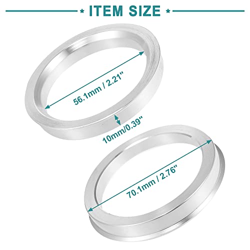 ACROPIX 70.1 to 56.1mm Wheel Hub Centric Rings Silver Tone - Pack of 4 by ACROPIX - Image 3