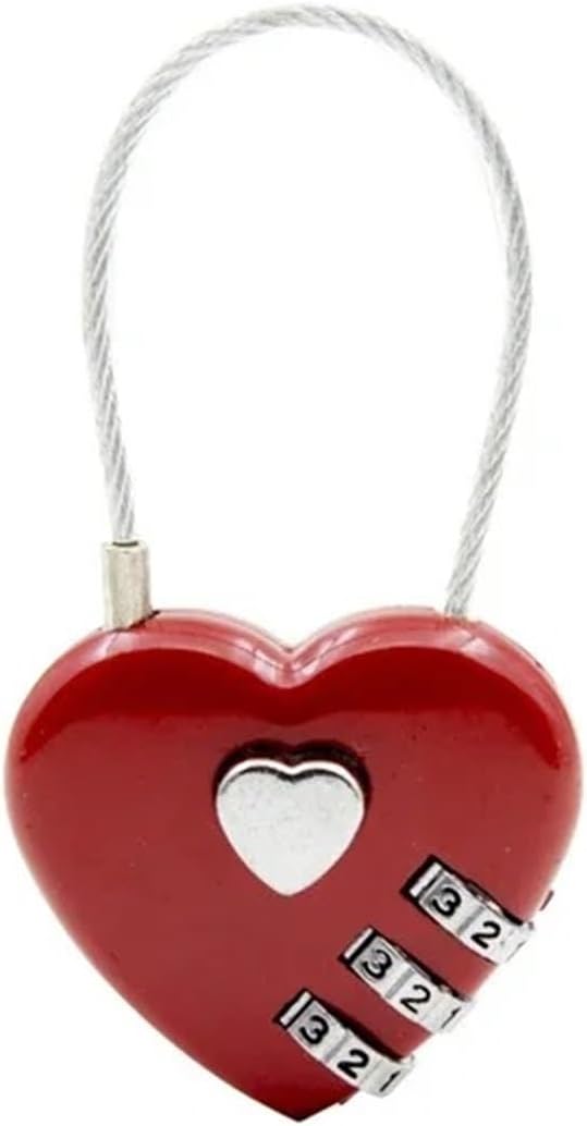 Heart Combination Padlock for Bag Cabinet Box 3 Code Password Lock ZS30 1Pcs(Blue)