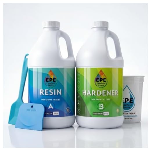 EPE EasyPour Epoxy 1 Gallon Kit - Crystal Clear High Gloss Resin and Hardener, 2 Mixing Cups, Silicone Spatula, Plastic Spreader - Wood Tabletops, Epoxy Countertop Resin, Epoxy Casting and Art Work