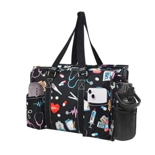 NGIL Water Resistant Nurse Print Tote