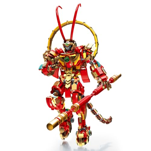 NUTCRACKER Monkey King Mech Building Set for Adult - Cool Action Figure Wukong Mech Toy Block Set, Monkie Kid Collection Display Model, Valentine's Day Gift for Boys Girls (1393Pieces