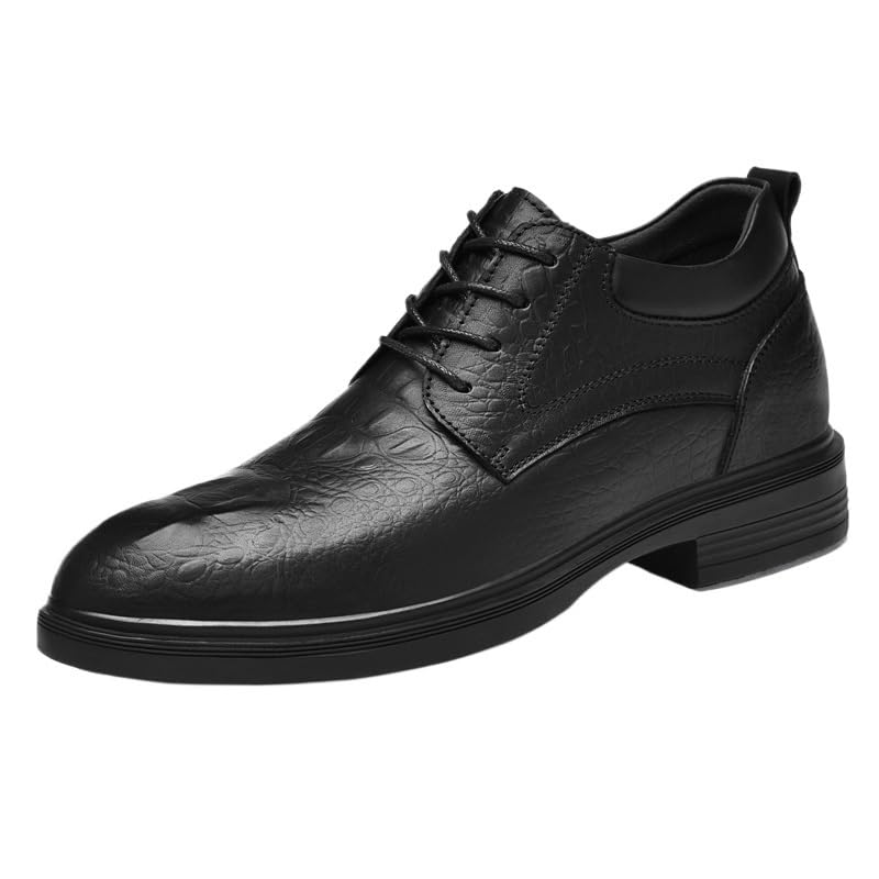 Casual Men Oxford Dress Shoes Faux Leather Lace Up Cap Toe Anti Slip Non Slip Resistant Shoes for Party2