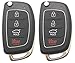 Horande Replacement Folding Remote Control Key Fob Case fits for 2013 2014 Hyundai Santa Fe Sonata Key Fob Shell No Chip (Pack 2)