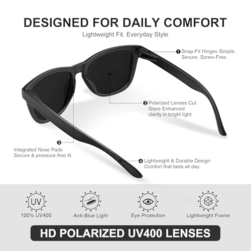 Image of Polarized Sunglasses for Men and Women - Classic Fashion Sun Glasses Shades for Driving, Outdoor Sports, and Daily Wear UV400 Protection