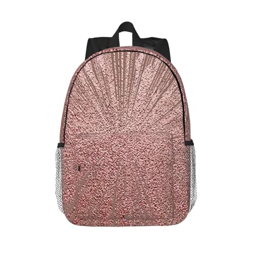 Sac à dos imprimé or rose et rose pour le voyage, le travail et l'université
