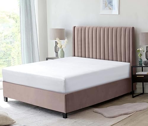 MH Home 100% Brushed Cotton Flannel Fitted Sheets - Warm & Cosy Thermal Fitted Sheets - Elasticated Corners - Double - White