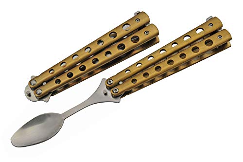 9” Gold Finished Butterfly-Open Style Travel/Camping Spoon