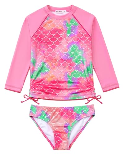 Image of weVSwe Girls Rash Guard Set 2-Piece UPF 50+ Sun Protection Swimsuit 2T-14 Years
