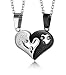 LOYALLOOK 2pcs His Only Her One Stainless Steel His and Hers Couple Necklace Love Heart CZ Puzzle Matching