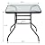 Dkelincs Outdoor Dining Table with Umbrella Hole 31.6" Square Patio Table Outdoor Furniture Garden Table Tempered Glass Patio Bistro Table for Balcony Backyard Lawn and Garden, Black