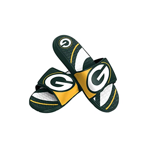 Green Bay Packers NFL Youth Colorblock Big Logo Gel Slide