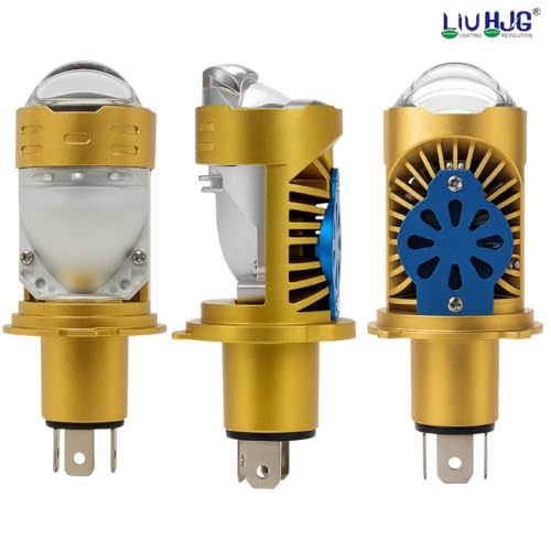 Image of LIU HJG Golden H4 Projector LED Headlight Bulb 50W | High Brightness for Bike & Car