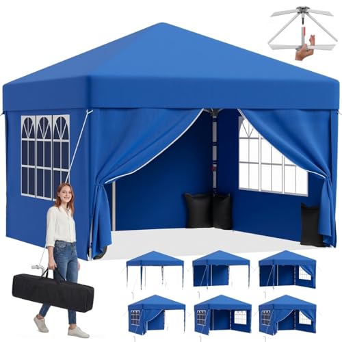 JUMMICO Tonnelle Pavillon Pliable 3x3m à Montage Rapide｜Assemblage en 5 Minutes｜Hauteur Réglable & 10cm Plus Haut｜Stable au Vent & Imperméable｜pour...