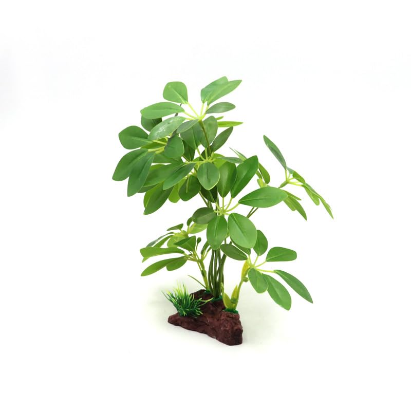 Image of JGbaby Artificial Aquarium Plants,Fish Tank Decorations Betta Leaf Hammock Driftwood 10in Realistic Silk & Plastic Plants, Hideout Decor for Betta. Goldfish,Reptiles,Small Tanks (Green Type-I)