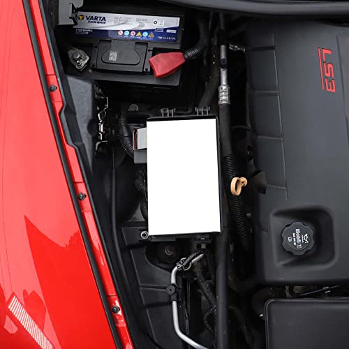 Image of Engine Bay Panel Cover for C6 Corvette 2005-2013, Stainless Steel Rear Engine Cover Guards Protector Splash Shield, Fuse Box Cover (Type B Fuse Box Cover)