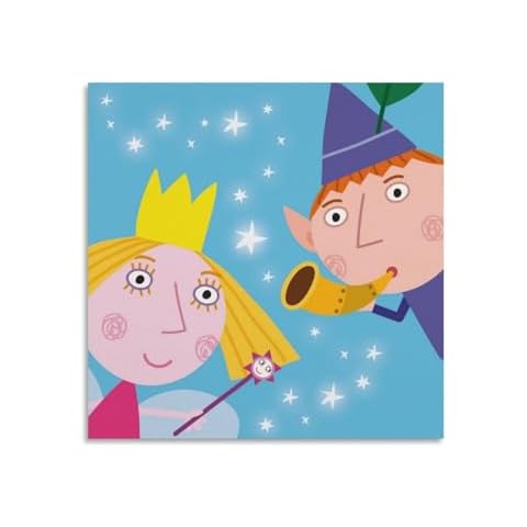 NUOSIJUN Ben & Holly's Little Kingdom Poster Popular Anime Posters Wall Art Painting Canvas Gift Living Room Prints Bedroom Decor Poster Artworks 12x12inch(30x30cm), Unframe-style Cover