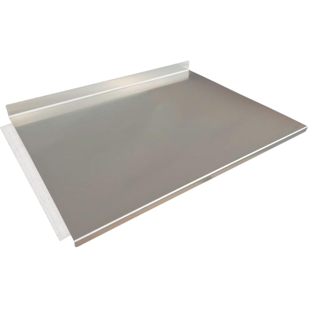 GIEMME | Spianatoia in Acciaio Inox AISI 304 52x80 cm - Piano di Lavoro Resistente e Igienico con Alzatina Posteriore e Tappetino Antiscivolo