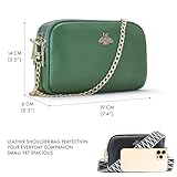 Woodland Leathers Genuine Leather Ladies Cross Body Bag, Shoulder Bag With Adjustable Wide Strap, Chain And Wrest Band, Italian Designed Multipurpose Shoulder & Crossbody Bags For Women (Green) - Image 3