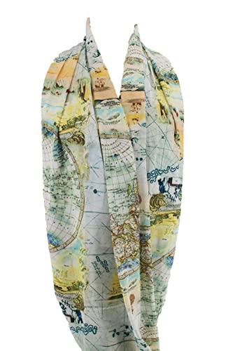 Etwoa's Historical World Map infinity Scarf Circle Scarf Loop Scarves4